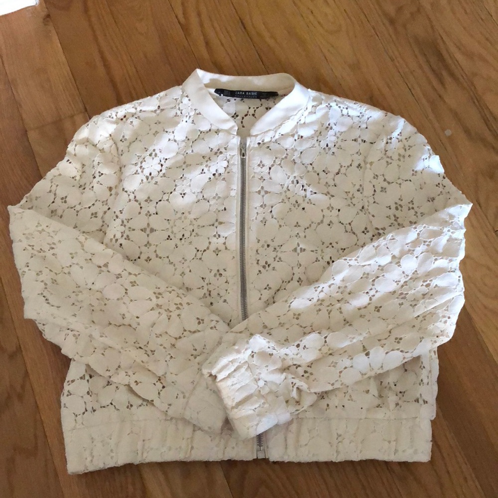 Zara Lace Bomber Jacket